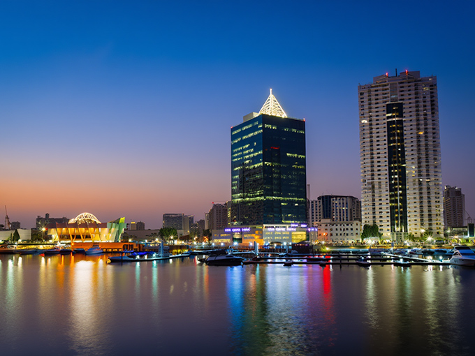 Lagos skyline at night